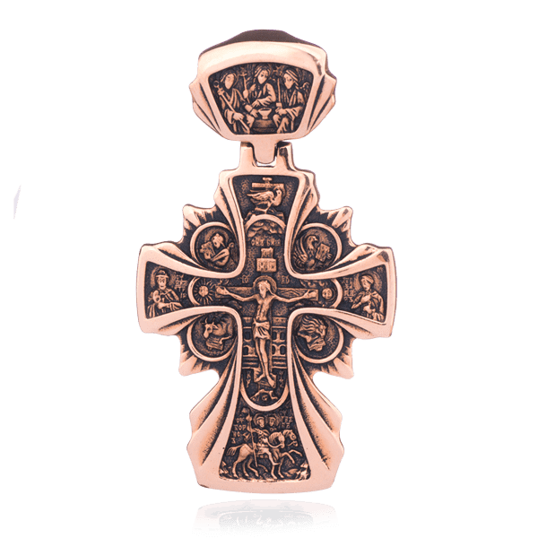 Православный крест с чернением 024635 детальное изображение ювелирного изделия Золотые крестики православные Православный крест с чернением 024635 детальное изображение ювелирного изделия Золотые крестики православные