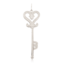 обзорное фото Серебряный кулон-ключ в стиле "Tiffany" с фианитами 024777  Серебряные подвески со вставками