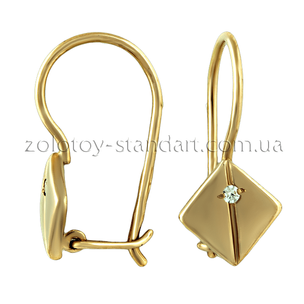 Золотые серьги с цирконием 470712 детальное изображение ювелирного изделия Золотые серьги с фианитом Золотые серьги с цирконием 470712 детальное изображение ювелирного изделия Золотые серьги с фианитом