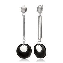 обзорное фото Сережки серебряные с агатом 034854 Серебряные серьги обзорное фото Сережки серебряные с агатом 034854  Серебряные серьги