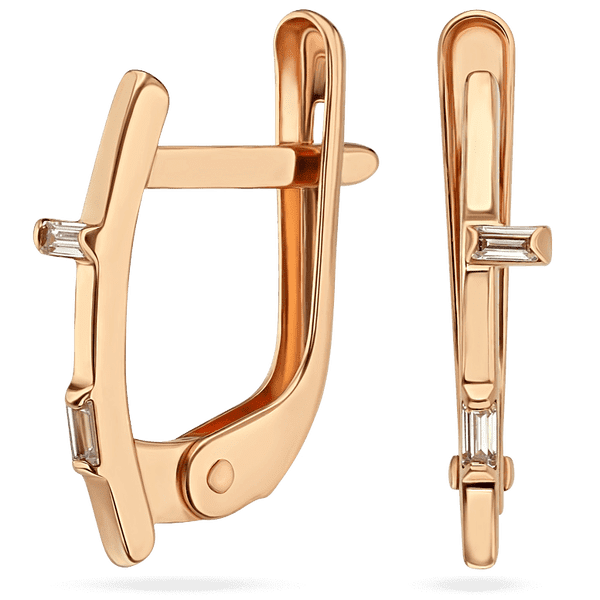 Минималистические золотые серьги с фианитами 035919 детальное изображение ювелирного изделия Золотые серьги Минималистические золотые серьги с фианитами 035919 детальное изображение ювелирного изделия Золотые серьги