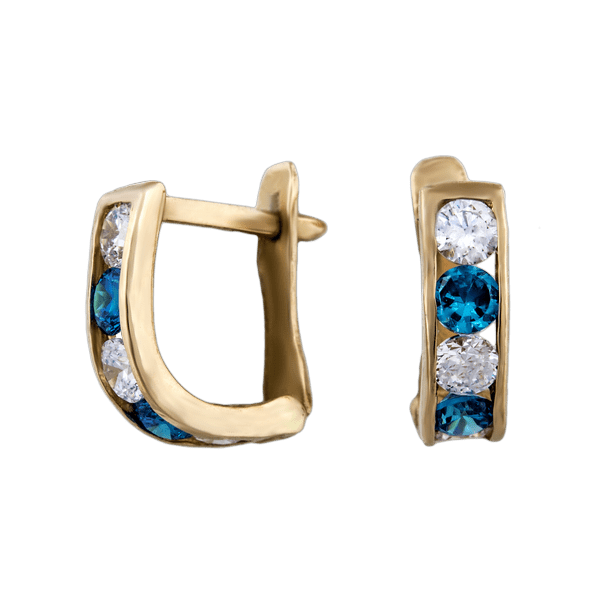 Золотые серьги с цирконием 100309с детальное изображение ювелирного изделия Серьги с камнями