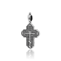 обзорное фото Серебряный крестик с чернением Спаси и Сохрани 030585  Серебряные подвески крестики