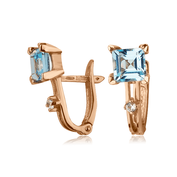 Золоті сережки з топазом 586604 детальне зображення ювелірного виробу