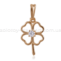 обзорное фото Золотой кулон 31073  Золотые кулоны с фианитом