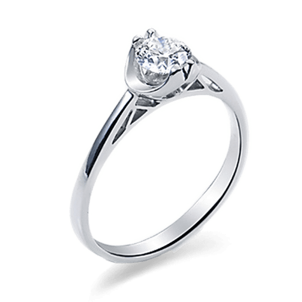 Помолвочное кольцо с бриллиантом из белого золота 024504 детальное изображение ювелирного изделия Золотые кольца для помолвки с бриллиантом