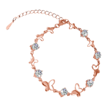 обзорное фото Серебряный браслет Бабочки с фианитами 025493  Серебряные женские браслеты