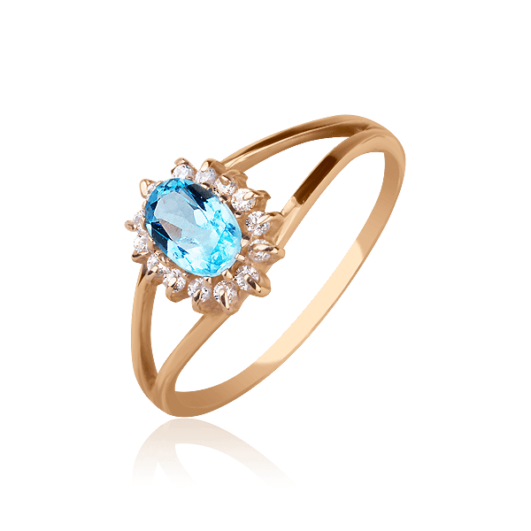 Золотое кольцо с топазом 376615H детальное изображение ювелирного изделия Золотые кольца с топазом