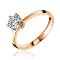 обзорное фото Кольцо для помолвки с бриллиантом в красном золоте 036944  Золотые кольца