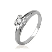 обзорное фото Кольцо Сердце из белого золота с бриллиантом 024350  Золотые кольца для помолвки с бриллиантом