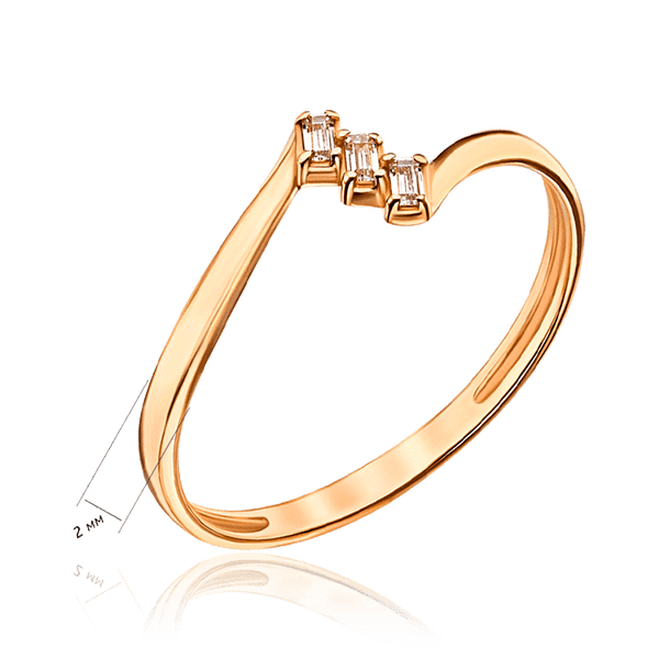 кольцо с тремя прямоугольными фианитами кольцо с тремя прямоугольными фианитами