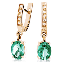 обзорное фото Золотые серьги с зеленым аметистом 023467 Золотые серьги с аметистом обзорное фото Золотые серьги с зеленым аметистом 023467  Золотые серьги с аметистом