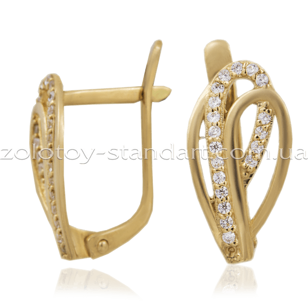 Золотые серьги 21241 детальное изображение ювелирного изделия Золотые серьги с фианитом Золотые серьги 21241 детальное изображение ювелирного изделия Золотые серьги с фианитом