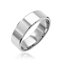 обзорное фото Обручальное кольцо из белого золота широкое 036733  Золотые кольца