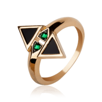 обзорное фото Золотое кольцо с агатом и нанокристаллами 030011  Золотые кольца с агатом