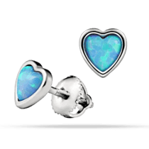 обзорное фото Серебряные серьги Сердце с опалом 038901  Серебряные серьги с камнями