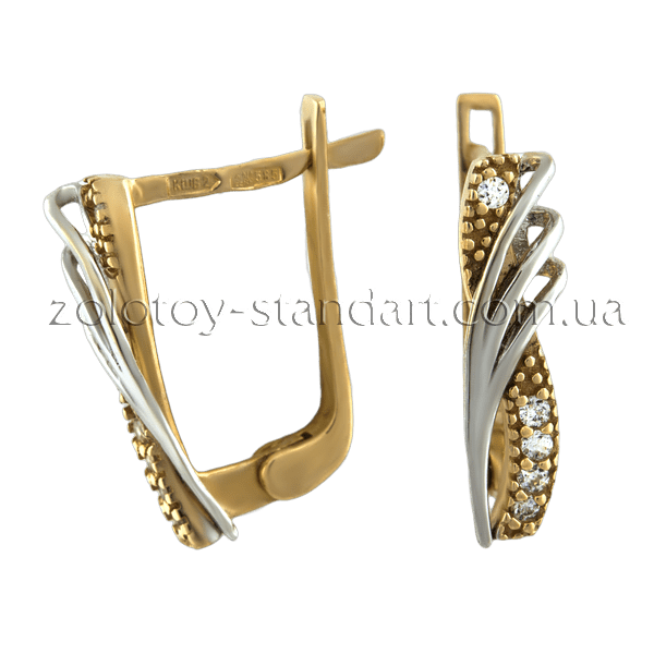 Золотые серьги с цирконием 102131 детальное изображение ювелирного изделия Золотые серьги с фианитом Золотые серьги с цирконием 102131 детальное изображение ювелирного изделия Золотые серьги с фианитом