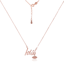 обзорное фото Позолоченое колье Губки и надпись Kiss 026215  Серебряные колье