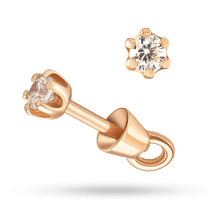 обзорное фото Золотые сережки-гвоздики с камушком фианит 040311 Золотые серьги с фианитом обзорное фото Золотые сережки-гвоздики с камушком фианит 040311  Золотые серьги с фианитом