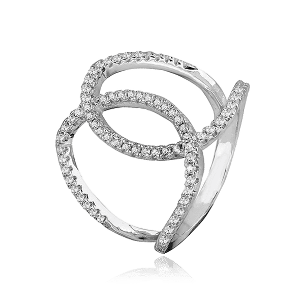 Серебряное кольцо с фианитами 031259 детальное изображение ювелирного изделия Серебряные кольца со вставками Серебряное кольцо с фианитами 031259 детальное изображение ювелирного изделия Серебряные кольца со вставками