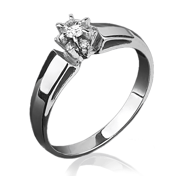 Кольцо из белого золота с бриллиантами  Кольцо из белого золота с бриллиантами