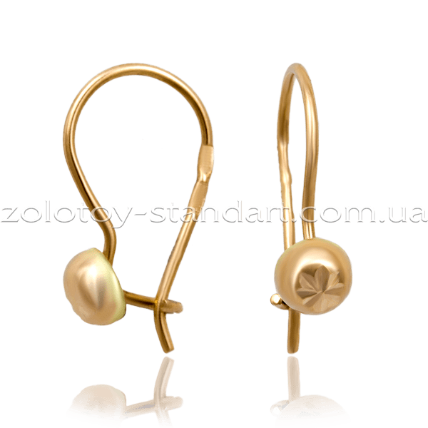 Детские золотые серьги Шарики 26003900 детальное изображение ювелирного изделия Серьги без камней Детские золотые серьги Шарики 26003900 детальное изображение ювелирного изделия Серьги без камней