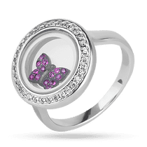 оглядове фото Срібна каблучка Метелик в стилі Chopard 027991