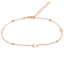 обзорное фото Браслет с шариками (алмазная гравировка) и монетками (глянцевые) в красном золоте 039263 Женские золотые браслеты обзорное фото Браслет с шариками (алмазная гравировка) и монетками (глянцевые) в красном золоте 039263  Женские золотые браслеты