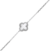 обзорное фото Серебряный браслет с перламутром 027760 Серебряные женские браслеты обзорное фото Серебряный браслет с перламутром 027760  Серебряные женские браслеты