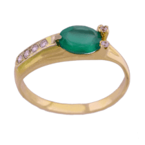 обзорное фото Золотое кольцо с халцедоном 323107  Золотые кольца с халцедоном