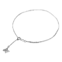 обзорное фото Браслет на ногу с Бабочкой белое золото 032889 Золотые браслеты на ногу обзорное фото Браслет на ногу с Бабочкой белое золото 032889  Золотые браслеты на ногу