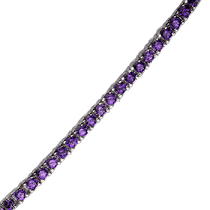 обзорное фото Серебряный браслет с фиолетовыми фианитами 027702 Серебряные женские браслеты обзорное фото Серебряный браслет с фиолетовыми фианитами 027702  Серебряные женские браслеты