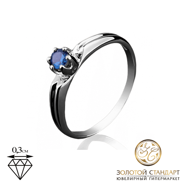Золотое кольцо с одним сапфиром