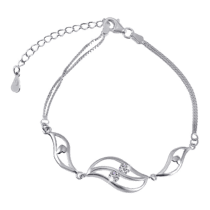 обзорное фото Серебряный браслет с фианитами 025472  Серебряные женские браслеты