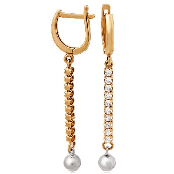 Золоті сережки з цирконієм 1315 детальне зображення ювелірного виробу