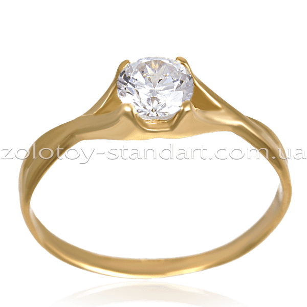 Золотое кольцо с фианитом 1195431 детальное изображение ювелирного изделия Золотые кольца для помолвки с цирконием Золотое кольцо с фианитом 1195431 детальное изображение ювелирного изделия Золотые кольца для помолвки с цирконием