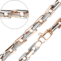обзорное фото Массивный мужской браслет из комбинированного золота 032117 Золотые браслеты без камней обзорное фото Массивный мужской браслет из комбинированного золота 032117  Золотые браслеты без камней
