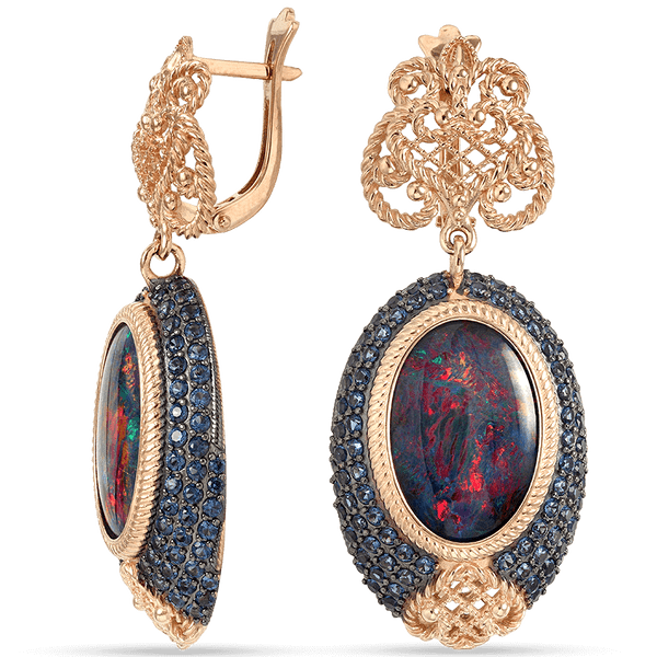 Массивные золотые серьги с опалом Роксолана 029517 детальное изображение ювелирного изделия Золотые серьги с опалом Массивные золотые серьги с опалом Роксолана 029517 детальное изображение ювелирного изделия Золотые серьги с опалом