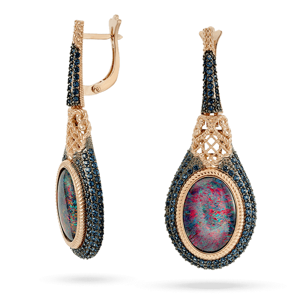 Золотые серьги каплевидные с опалом Агнесса 034137 детальное изображение ювелирного изделия Золотые серьги Золотые серьги каплевидные с опалом Агнесса 034137 детальное изображение ювелирного изделия Золотые серьги