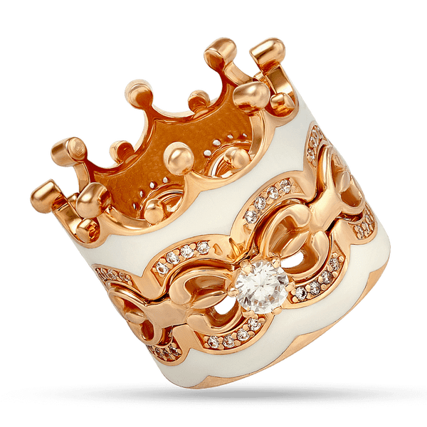 Золотое кольцо Корона 3 в 1 с фианитами и эмалью 031189 детальное изображение ювелирного изделия Золотые кольца Короны Золотое кольцо Корона 3 в 1 с фианитами и эмалью 031189 детальное изображение ювелирного изделия Золотые кольца Короны