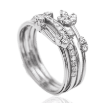 обзорное фото Кольцо из белого золота с бриллиантами 023300  Золотые кольца с бриллиантами