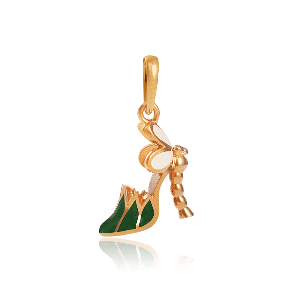 Золотий кулон Туфелька з емаллю 029209 детальне зображення ювелірного виробу