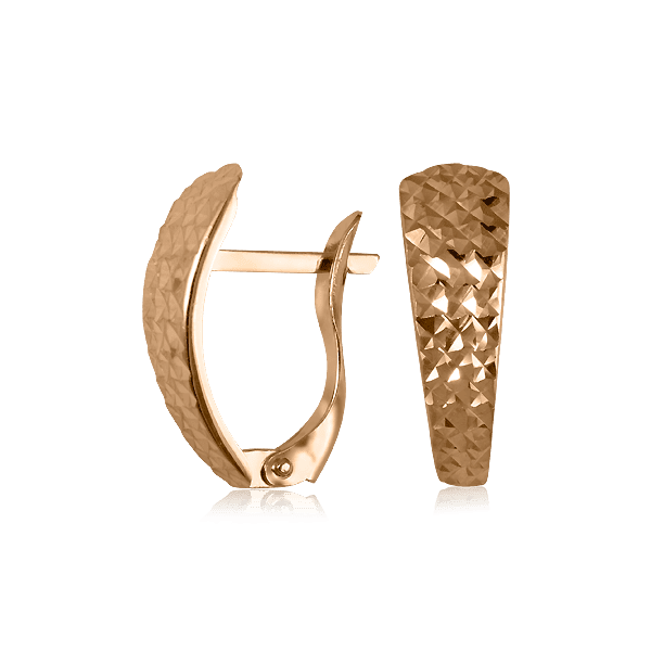 Золотые серьги с алмазной гранью 025144 детальное изображение ювелирного изделия Золотые серьги с английским замком Золотые серьги с алмазной гранью 025144 детальное изображение ювелирного изделия Золотые серьги с английским замком