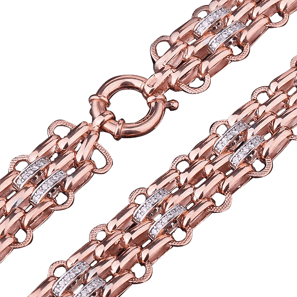 Золотое колье с фианитами 026041 фото Золотое колье с фианитами 026041 фото