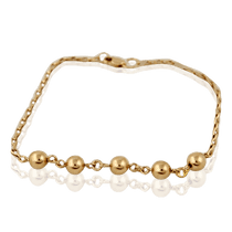 обзорное фото Серебряный браслет с позолотой Шарики 030005 Серебряные женские браслеты обзорное фото Серебряный браслет с позолотой Шарики 030005  Серебряные женские браслеты