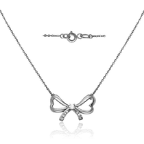 обзорное фото Серебряное колье Бантик с фианитами 034319  Серебряные цепочки