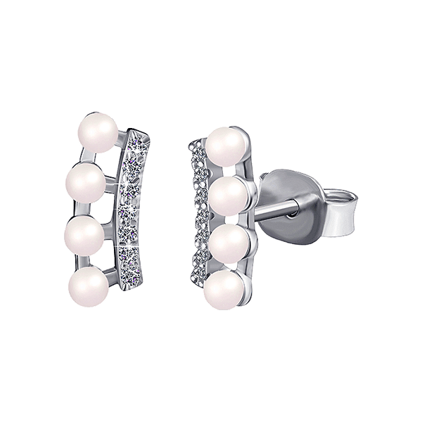 Серебряные серьги с бусиной и фианитом 025502 детальное изображение ювелирного изделия Серебряные серьги с камнями Серебряные серьги с бусиной и фианитом 025502 детальное изображение ювелирного изделия Серебряные серьги с камнями