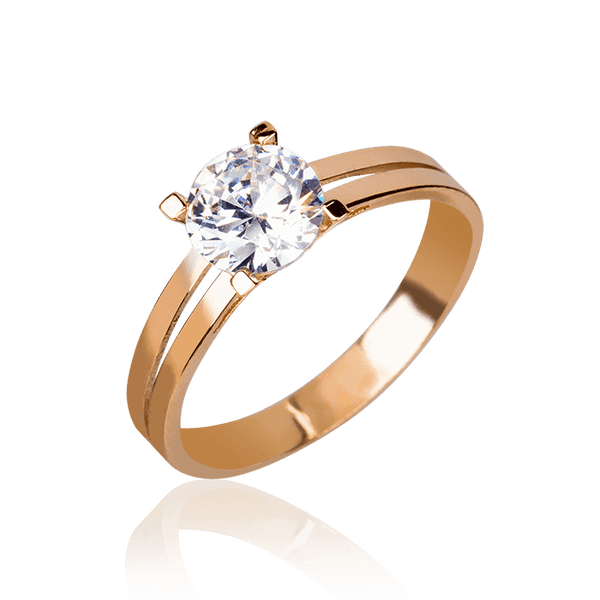 Кольцо золотое с одним фианитом 032770 детальное изображение ювелирного изделия Золотые кольца с фианитом Кольцо золотое с одним фианитом 032770 детальное изображение ювелирного изделия Золотые кольца с фианитом