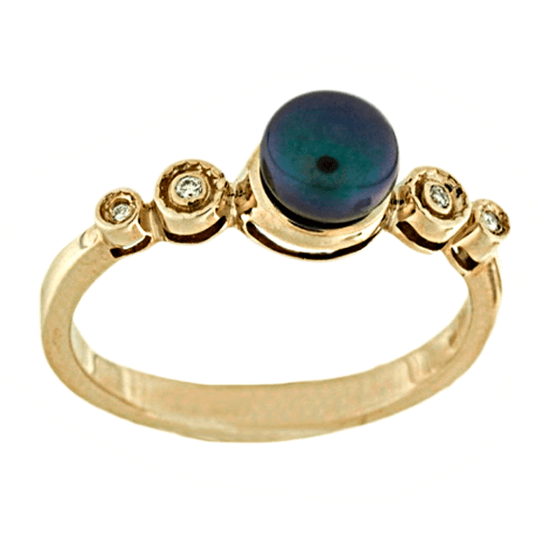 Кольцо 320614 детальное изображение ювелирного изделия Золотые кольца с жемчугом