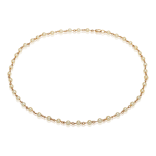 Жемчужное колье с красным золотом 033438 детальное изображение ювелирного изделия Золотые колье с камнями Жемчужное колье с красным золотом 033438 детальное изображение ювелирного изделия Золотые колье с камнями